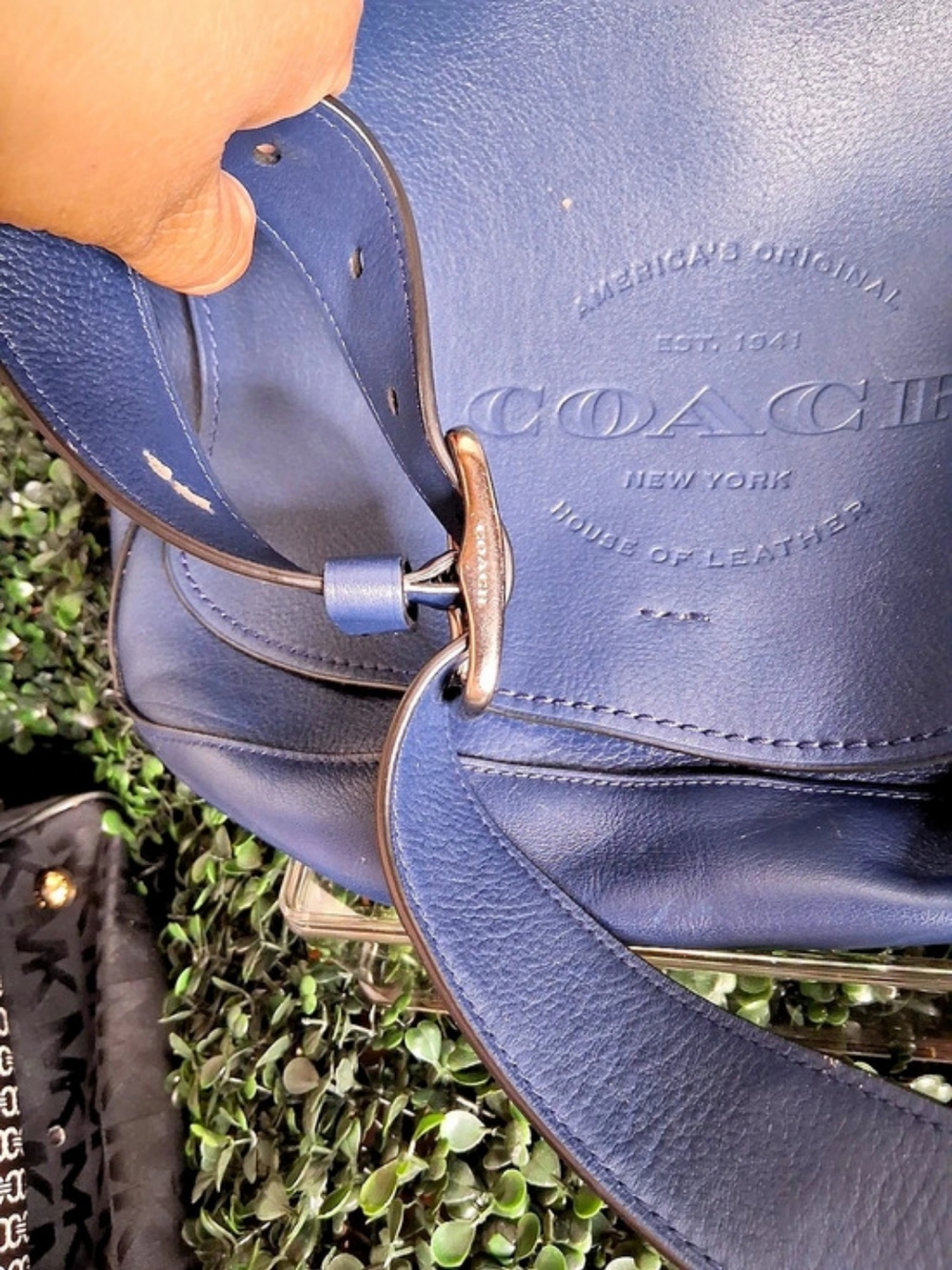 Coach Blue Leather Messenger Crossbody Bag F36778 - Picture 2 of 4